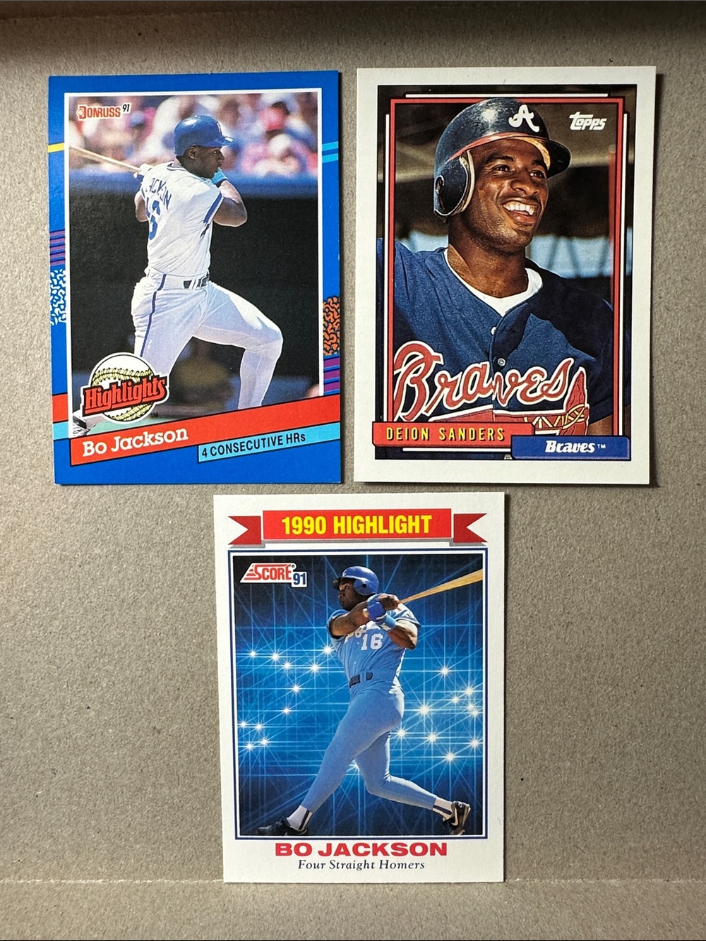 Deion Sanders & Bo Jackson 2-sport athlete lot of 16 w/ Brian Jordan - Picture 4 of 11